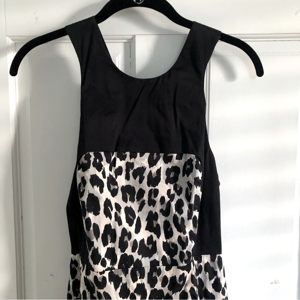 French Connection Leopard Print Little Black Dress - Picture 2 of 6